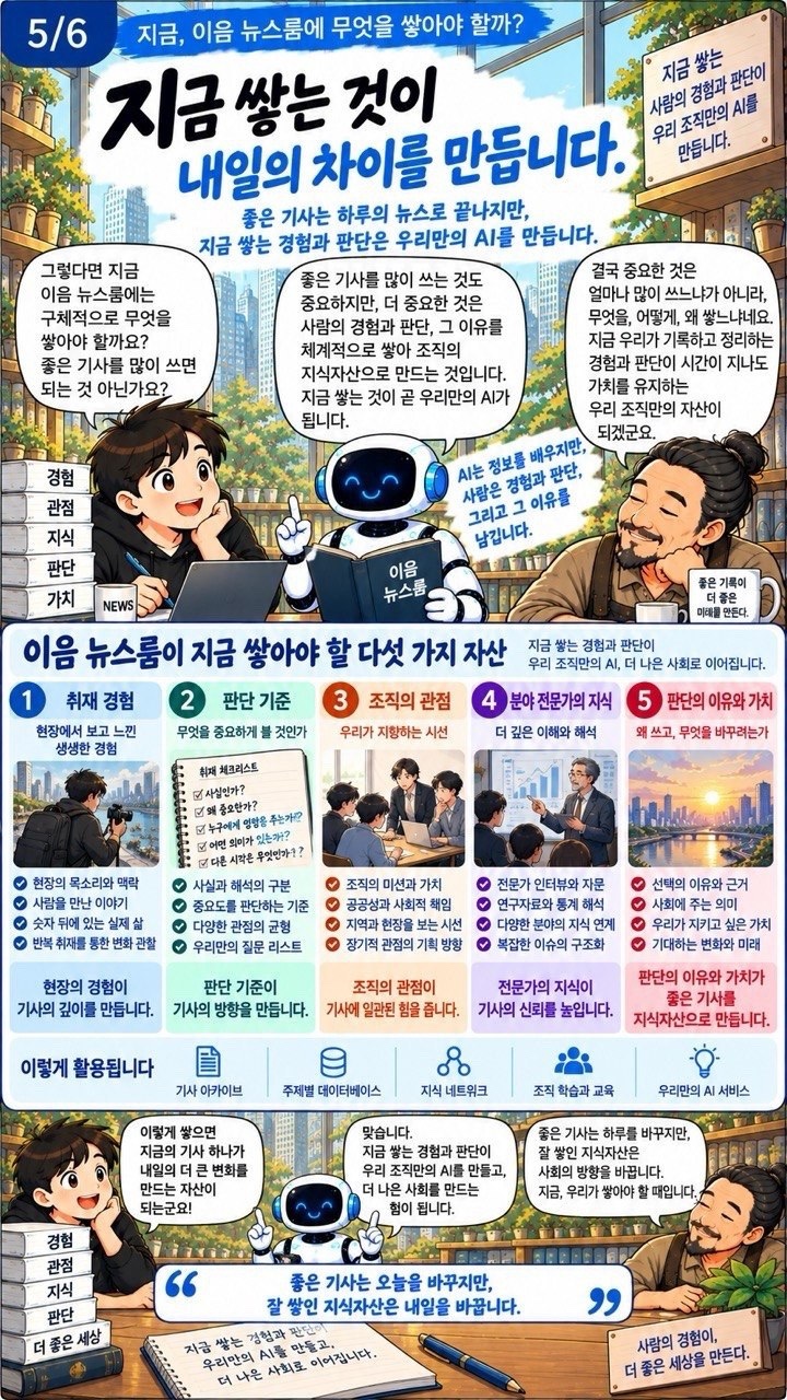 5장. 지금 쌓는 것이 내일의 차이. 취재와 검증을 계속 쌓아가는 이유를 보여줍니다.
